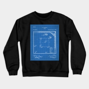 Baseball Patent - Sports Fan Softball Baseball Art - Blueprint Crewneck Sweatshirt